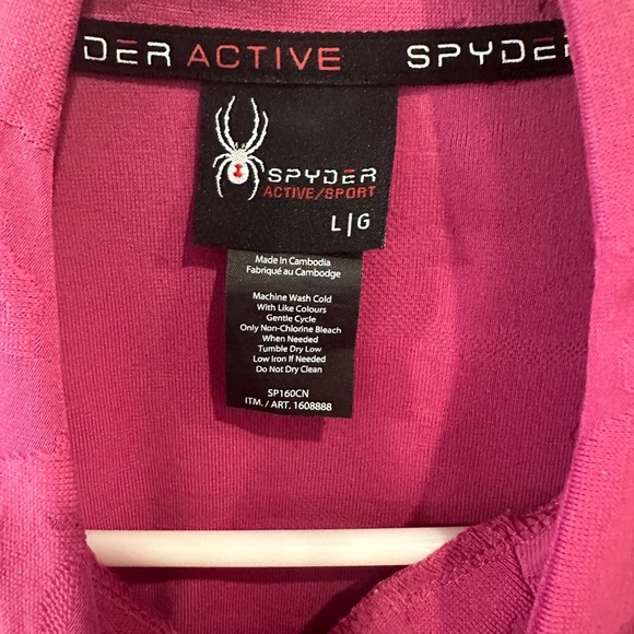 Spyder Women’s Hot Pink 1/4 Zip Activewear Sport Sweatshirt Size Large - Picture 9 of 10